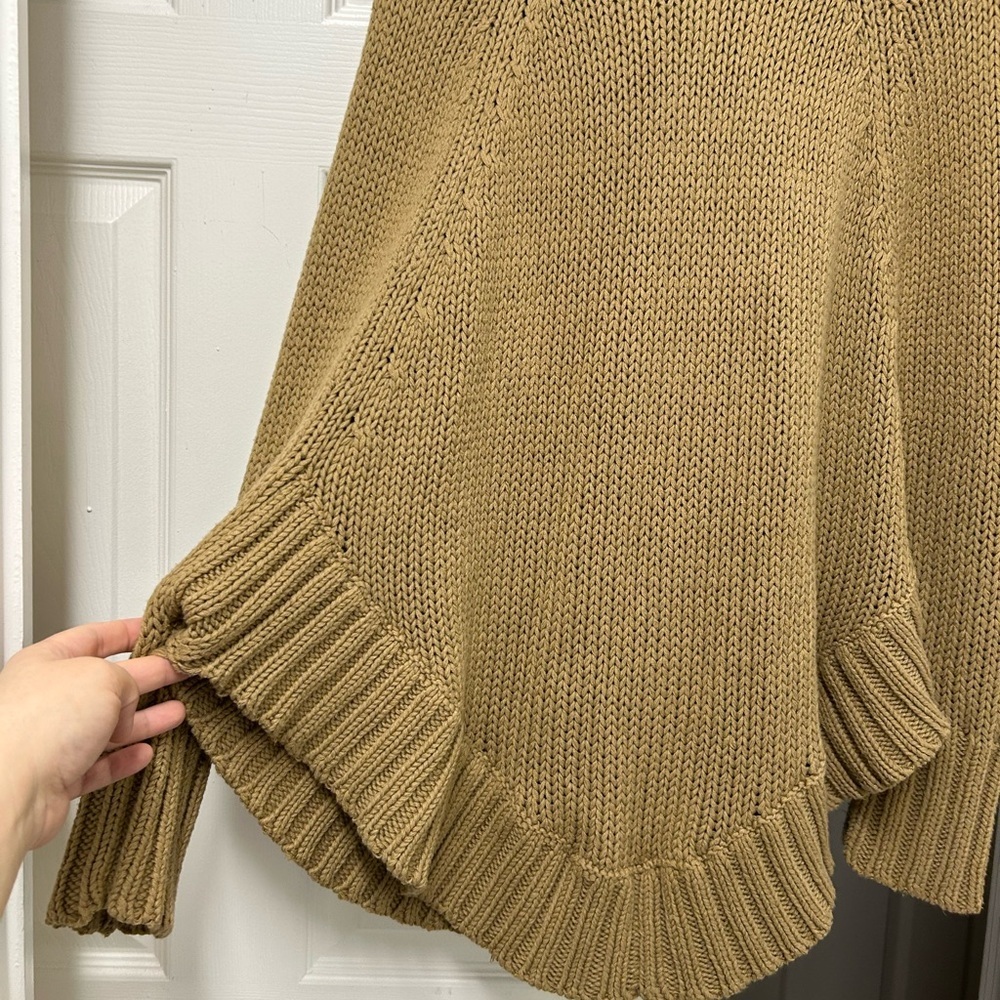 Michael Kors Brown Knit Poncho Sweater Cape Cardigan, Size S - Picture 7 of 9